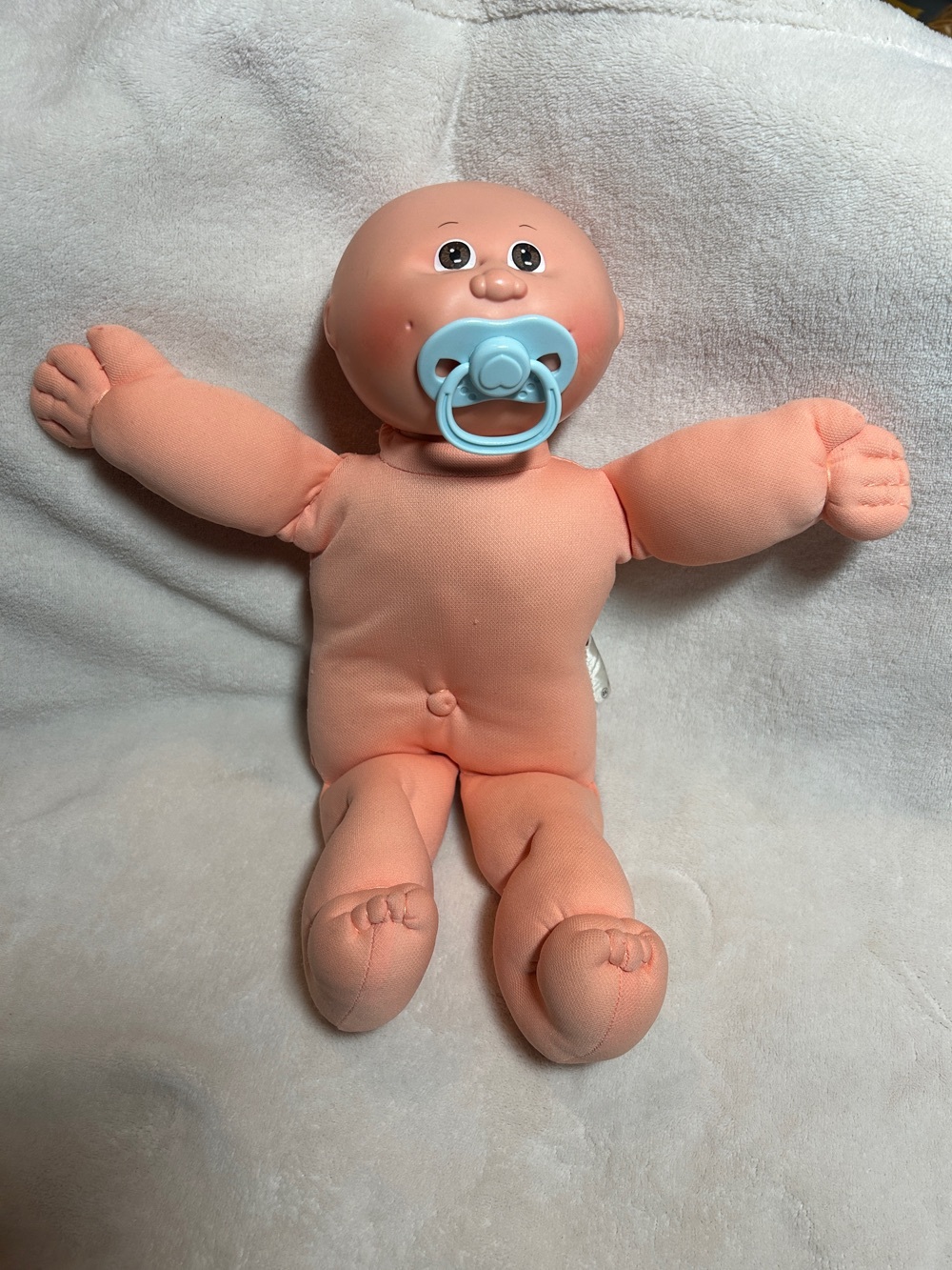 Preemie Cabbage Patch Doll with Blue Pacifier - Soft Peach Body